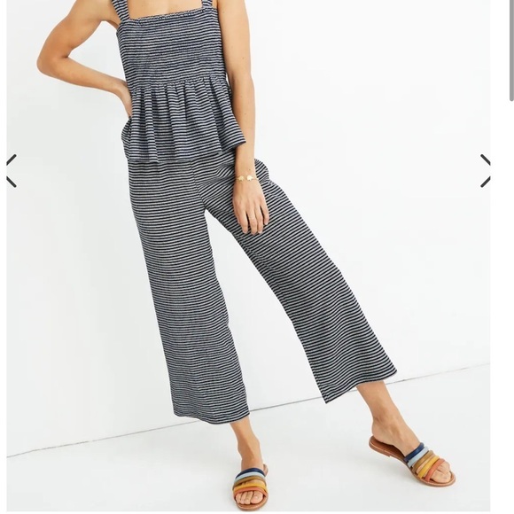 Madewell Texture & Thread Wide Leg Pull On Pant in Stripe Sz M - Picture 3 of 10